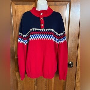 Club Room Mens Sophisticated Fair Isle Pullover Sweater tight knit Holiday  XL